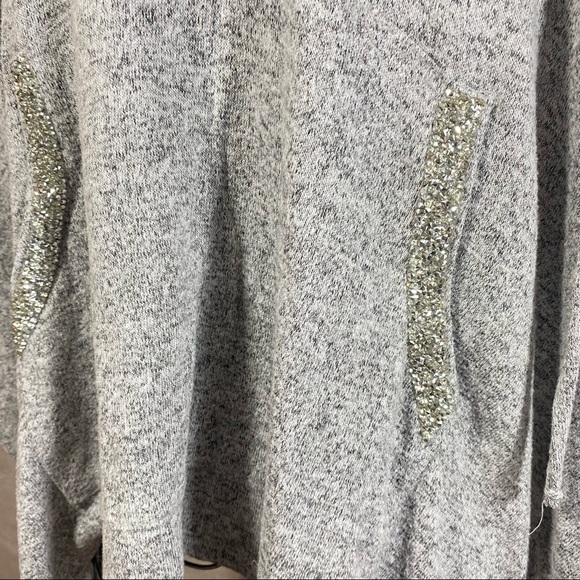 Juicy Couture grey melange hooded poncho with rhinestone pockets size XL - Picture 6 of 7